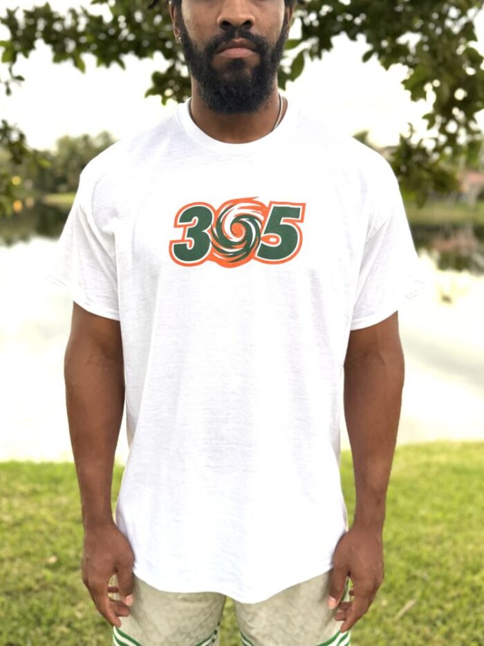 305 HURRICANE WARNING X TAKE FLIGHT - 50/50 SHIRT (WHITE)